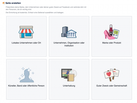 Facebook Seite erstellen