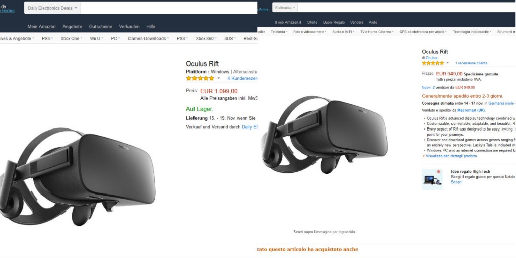 Schnäppchenjäger können sich zukünftig womöglich über Rabatte wie die in Italien um 150 Euro günstigere VR-Brille Oculus Rift freuen. Durch die Aufhebung der Grenzen könnten Shopendungen wegfallen und auch die Webshops vereinheitlicht werden.
