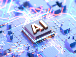 Prozessor mit künstlicher Intelligenz auf futuristischer Platine