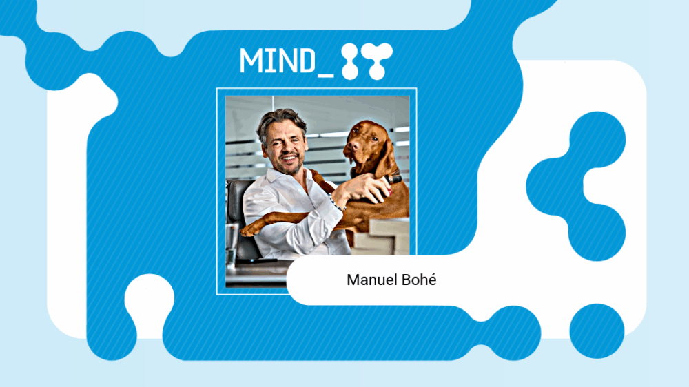 Manuel Bohé mit seinem Hund Oskar.