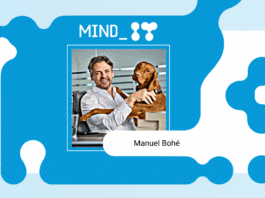 Manuel Bohé mit seinem Hund Oskar.