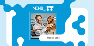 Manuel Bohé mit seinem Hund Oskar.