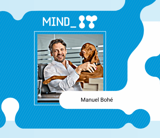 Manuel Bohé mit seinem Hund Oskar.