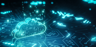 3D-Rendern von Cloud-Computing-Leiterplattenhintergrund