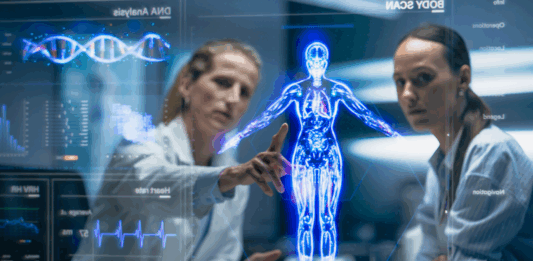 Zwei Ärztinnen verwenden KI in der Diagnostik.