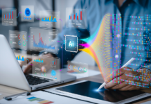KI-Pioniere bei amedes: Wie ein Labordienstleister KI in die Fachbereiche bringt Datenanalyse, Wissenschaft und Big Data mit KI-Technologie. Ein Analyst oder Wissenschaftler verwendet einen Computer und ein Dashboard für die Analyse von Informationen über komplexe Datensätze auf dem Computer. Entwicklungsingenieur für Einblicke